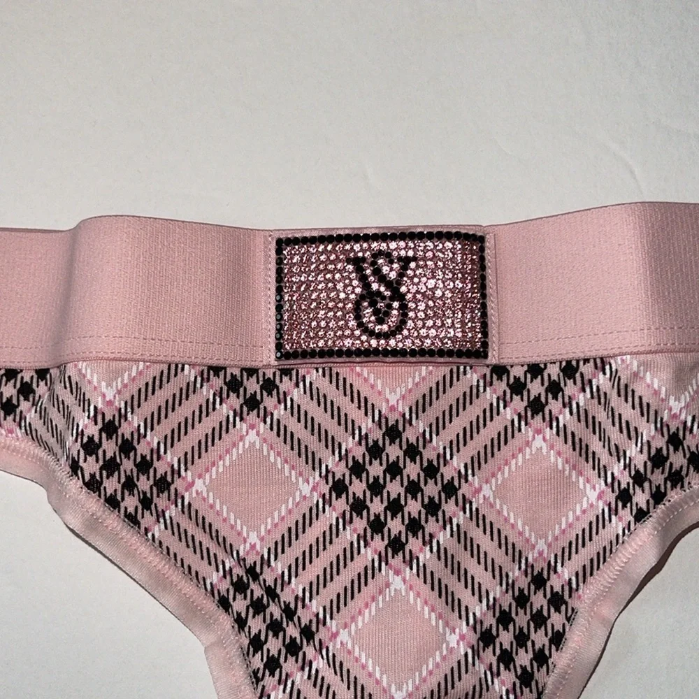 Victorias Secret Logo Cotton Shine Patch Thong Panty Underwear. NWT - Picture 8 of 11